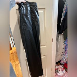 H&M vegan leather straight pants